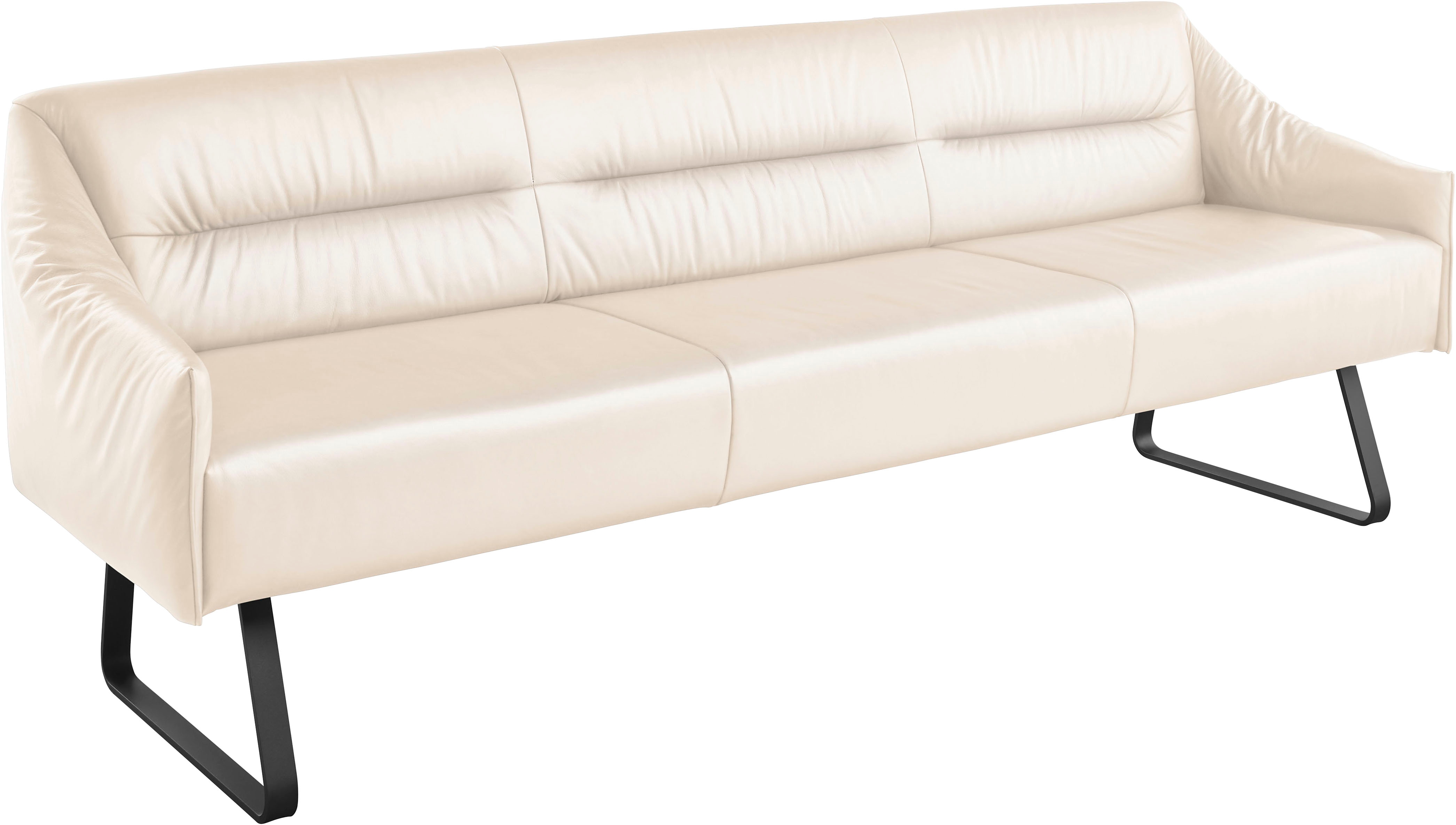 Essbank MUSTERRING "JustB SP500", weiß (bianco), B:262cm H:86cm T:70cm, Sitzbänke, Essbank, Metallkufe schwarz, verschiedene Farben, Breite 220 oder 250 cm