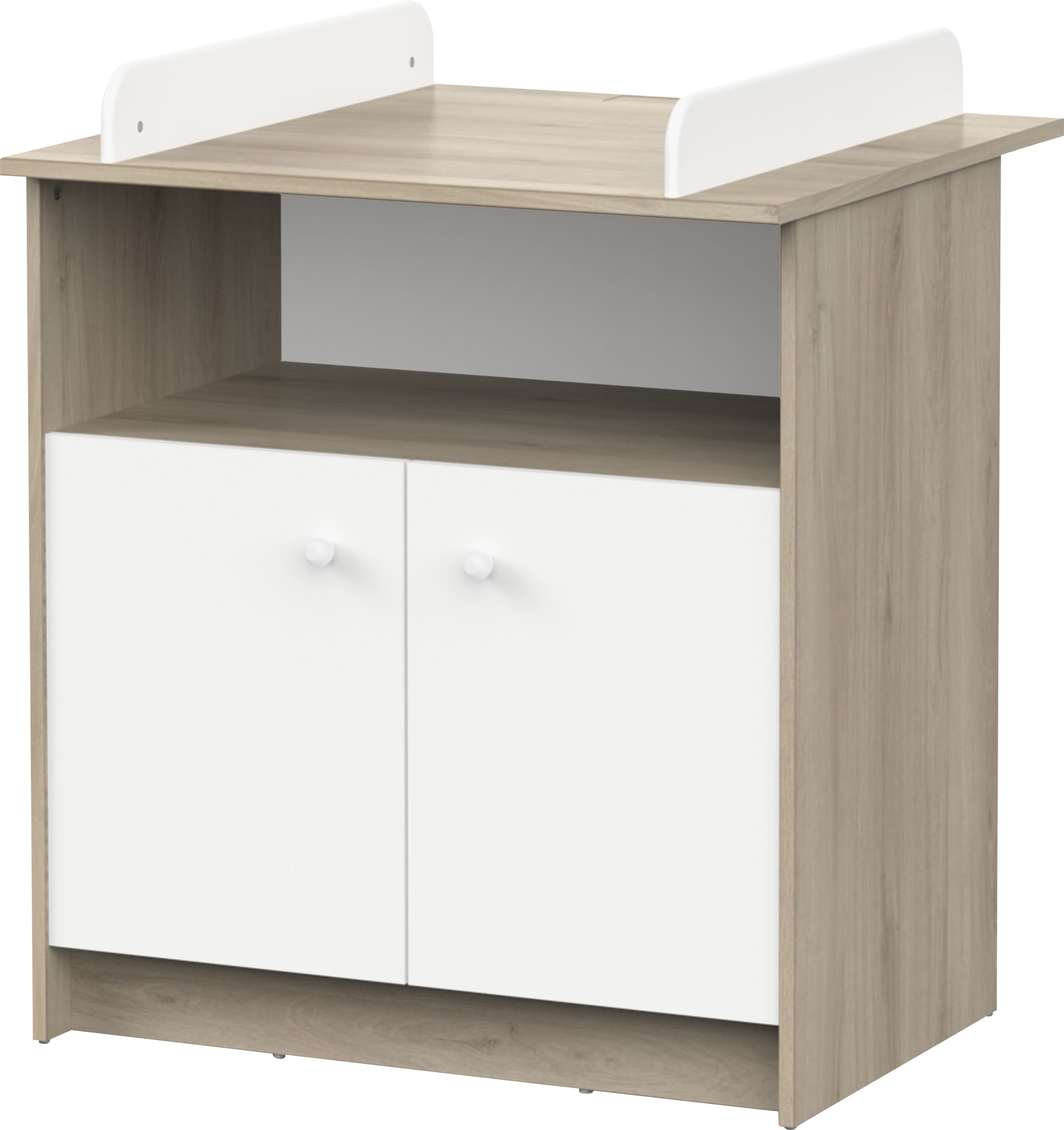 Wickelkommode DEMEYERE GROUP "Helicia", weiß (kronberg eich, matt weiß, kronberg eich), B:79,6cm H:94,4cm T:70cm, Spanplatte, Wickelkommoden, Wickelkommode