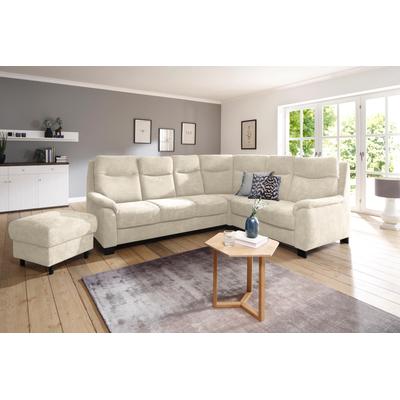 Ecksofa HOME AFFAIRE "Boccaccio L-Form", beige (creme), B:265cm H:104cm T:215cm, Struktur weich (90% Polyester / 10% Polyamid), Luxus-Microfaser (100% Polyester), Luxus-Microfaser Vintageoptik(100% Polyester), Sofas, mit Federkern, incl.... Image