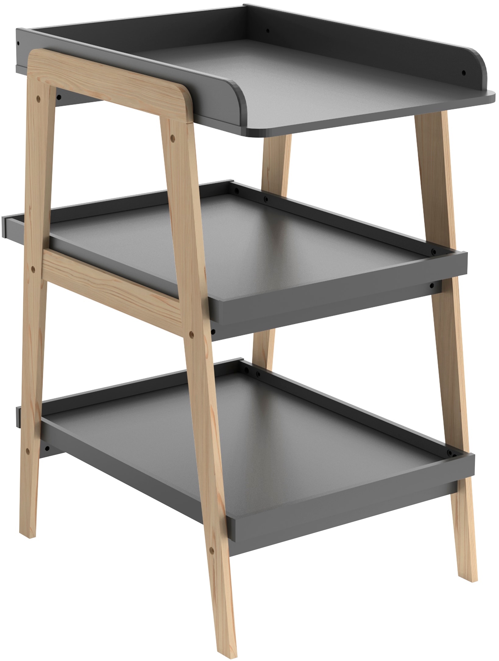 Wickelkommode DEMEYERE GROUP "Tsuga", grau, B:58cm H:101,2cm T:75cm, MDF, Wickelkommoden, Wickelkommode, Wickelkommode PRAKTISCHE DESIGN