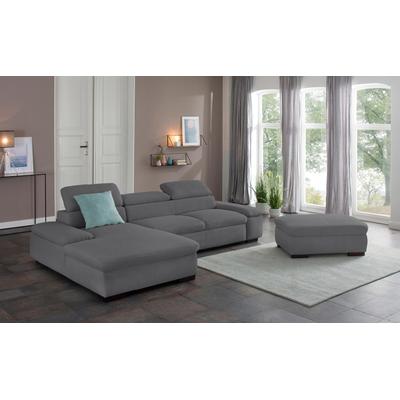 Ecksofa HOME AFFAIRE "Alberto L-Form", grau, B:286cm H:73cm T:174cm, 90% Polyester, 10% Polyamid, Luxus-Microfaser ALTARA NUBUCK (100% Polyester), Luxus-Microfaser weich (90% Polyester, 10% Polyamid), Microfaser Antiklederoptik, Sofas, mit... Image
