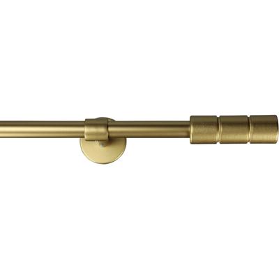 Gardinenstange GARESA "STAURA", gold (mattgoldfarben), L:190cm Ø:16mm, Metall, Holzwerkstoff, Gardinenstangen, Vorhanggarnitur, verlängerbar, Knopf mit 2 Rillen, ohne Ringe Image