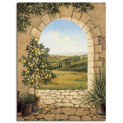 Wandbild ARTLAND "Zitronenbaum vorm Torbogen", beige (farbe bild(er): naturfarben), B:30cm H:40cm, Bilder, als Alubild, Outdoorbild, Leinwandbild, Poster, Wandaufkleber Image