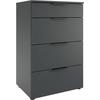 Nachtkommode WIMEX "Oxford by fresh to go, mit Schubladen, in 3 Größen", grau (grafit), B:54cm H:84cm T:41cm, Spanplatte, Sideboards, Mit Soft-close Beschlägen