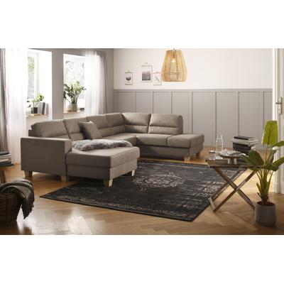 Wohnlandschaft HOME AFFAIRE "Navan, komfortabel mit viel Platz, U-Form", beige, B:313cm H:85cm, Sofas, Wohnlandschaft, wahlweise mit Bettfunktion und Kopfstütze Image