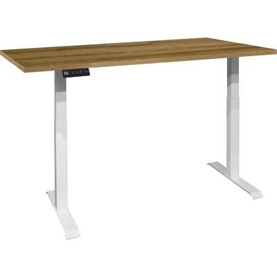 Schreibtisch MÄUSBACHER "Big System Office", beige (weiß matt, grandson oak, weiß matt, grandson oak), B:180cm, Tische, Breite 180 cm, elektrisch höhenverstellbar Image