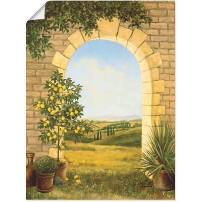 Wandbild ARTLAND "Zitronenbaum vorm Torbogen II", bunt (farbe bild(er): naturfarben), B:30cm H:40cm, Bilder, als Alubild, Outdoorbild, Leinwandbild, Poster in verschied. Größen Image