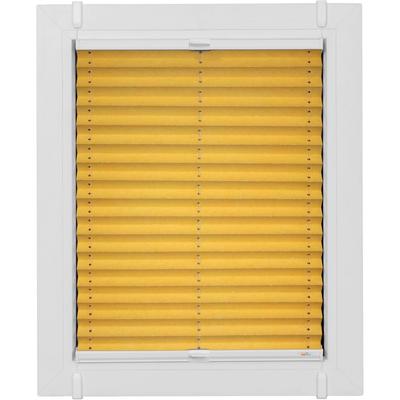 Plissee SUNLINES "Young Style Energy Saving", gelb (mais, weiß, weiß), B:87,5cm H:100cm, Obermaterial: 100% Polyester, Plissees, nach Maß, mit Energiespareffekt, verspannt mit Simply-Fix Klemmträger Image