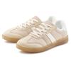 Sneaker LASCANA "Schnürschuh, Halbschuh, Freizeitschuh", Damen, Gr. 38, beige (beige, weiß), Obermaterial: 50% Lederimitat, 50% Textilmaterial. Futter: 100% Textilmaterial. Decksohle: 100% Textilmaterial. Laufsohle: 100% Synthetik, unifarben, retro,...