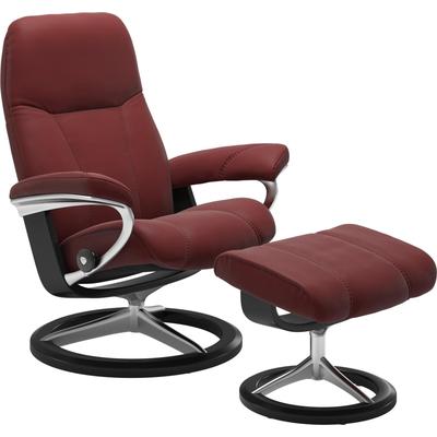 Relaxsessel STRESSLESS "Consul", rot (cherry paloma), B:82cm H:102cm T:72cm, Leder BATICK: BATICK ist ein leicht korrigiertes, durchgefärbtes und genarbtes Möbelleder, bei dem die meisten Unebenheiten und Spuren in der Regel entfernt wurden., Leder... Image