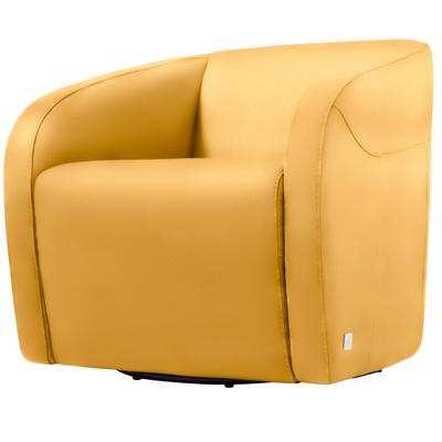 Sessel EGOITALIANO "Charlottaas Clubsessel, Designsessel, modern und zeitlos, bequem", gelb, B:73cm H:73cm T:76cm, Leder u00bbBULLu00ab (echtes Rindsleder). Geschliffenes, pigmentiertes und behandeltes Rindsleder mit einer Dicke von 1, 3-1, 5 mm.... Image