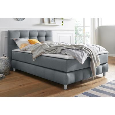 Boxspringbett ANDAS "Salo XXL", grau, B:154cm L:231cm, Komplettbetten, Boxspringbett, in Samtoptik oder Struktur, 6 Breiten in Überlänge 220cm, 4 Härtegrade Image