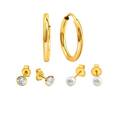 Paar Creolen LADY, gold (gelbgold 585), Ohrringe, Damen, Diamanten Image