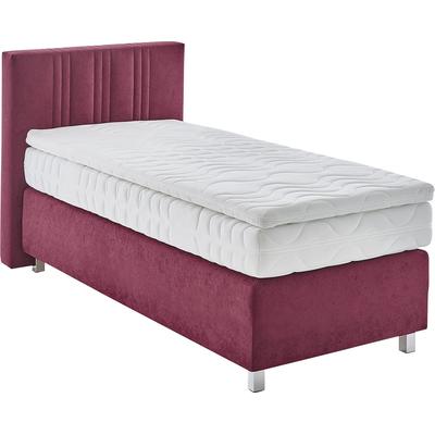 Boxspringbett, rot (bordeaux, rot), B:105cm L:210cm, Bezug: 100% Polyester, Polsterung: 100% Polyester, WESTFALIA SCHLAFKOMFORT, Komplettbetten, Boxspringbett, wahlweise mit Bettkasten und Topper Image