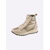 Stiefelette HEINE, Damen, Gr. 35, sand, taupe, metallic, Synthetik, Leder, Rindsleder, Veloursleder, modisch, Schuhe