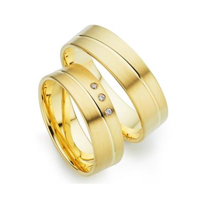 Trauring PHÖNIX "Schmuck Geschenk Gold 333 Trauring Ehering LIEBE versch. Varianten" Gr. 59, gold (gelbgoldfarben), Fingerringe, 59, 0,03 ct SI = kleine Einschlüsse mit Brillanten, Gelbgold 333, 6,0mm, Made in Germany, wahlweise mit oder ohne... Image