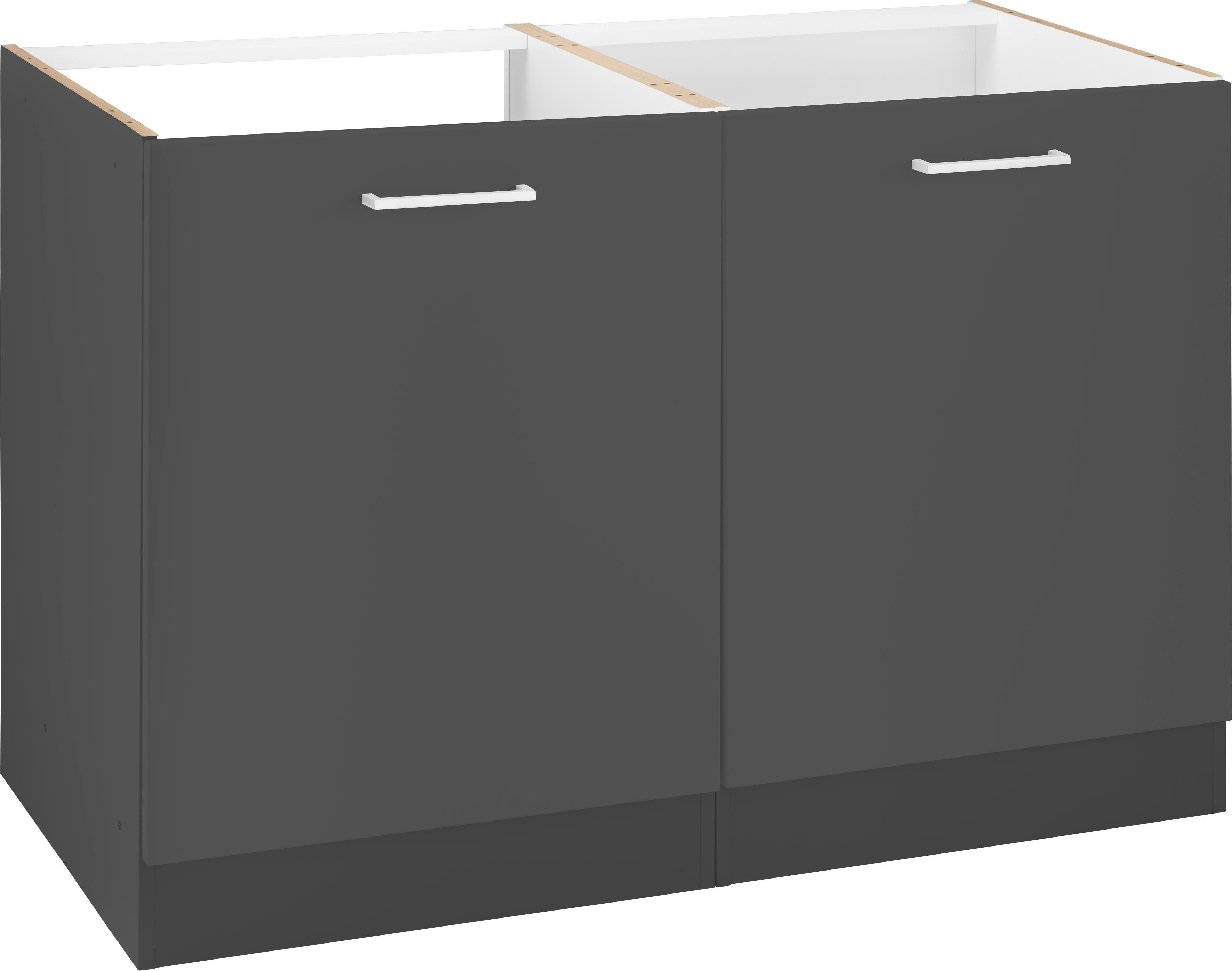 Spülenschrank KOCHSTATION "KS-Kehl", grau, B:120cm H:82cm T:60cm, MDF, Schränke, Spülenschrank, ohne Arbeitsplatte Image