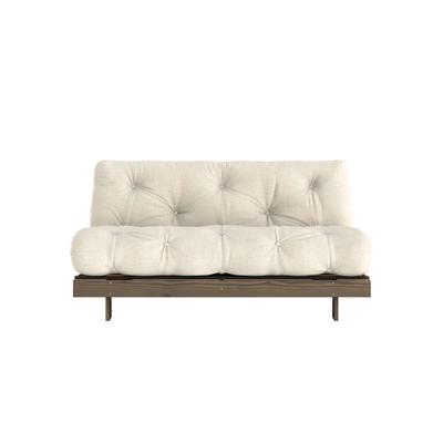 Schlafsofa KARUP DESIGN "Roots 160 Schlafsofa, Gästebett, Sofa mit Futonmatratze", beige (linen), B:160cm H:85cm T:105cm, Bezug: 75% Baumwolle, 25% Leinen, , Sofas, Inkl. Futonmatratze, Liegefläche 160x200 cm, FSC zertifizierte Kiefer Image