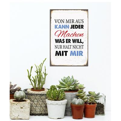 Metallbild QUEENCE "nicht mit mir", pink (farbe bild(er): pink), B:30cm H:45cm, Stahl, Metall, Bilder, Stahlschilder Image