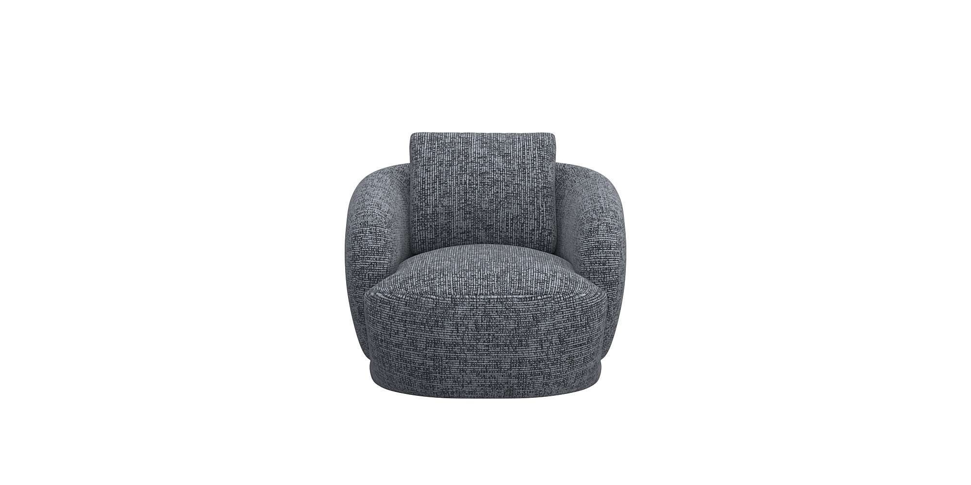 Sessel FLEXLUX "Torino, rund, drehbar, Einzelsofa, Polstersessel", grau (granite grau), B:90cm H:85cm T:92cm, 100% Polyester, Sessel, Polstersessel Einzelsessel, Modernes, organisches Sessel-Design, Kaltschaum, Wellenunterfederung