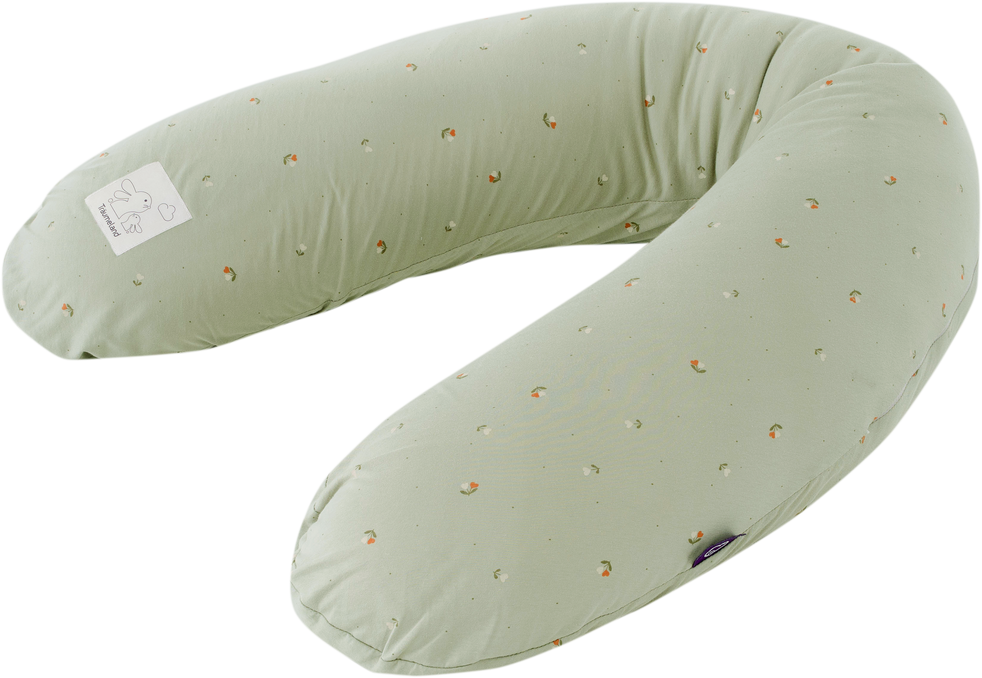 Stillkissen TRÄUMELAND "Stillkissen elastisch Fiore grün", grün, B:40cm L:180cm, Bezug: 100% Baumwolle. Füllung: 100% Polyester, Funktionskissen