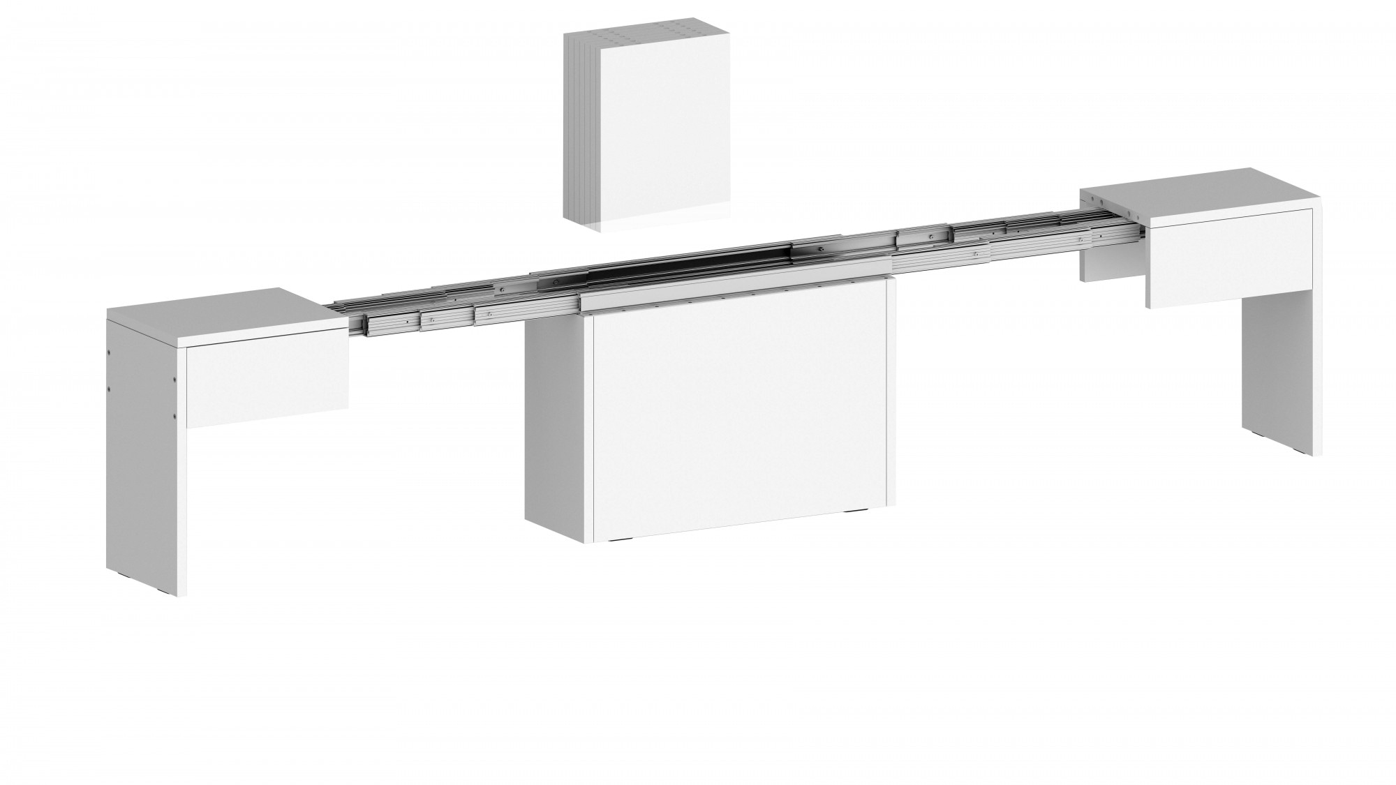 Sitzbank INOSIGN "Praktika, Sitzbank, Bank", weiß (weiß hochglanz), B:290cm H:45cm T:25cm, FSC-zertifizierter Holzwerkstoff, Sitzbänke, mit Auszugsfunktion, ausziehbar von 66 auf 290 cm