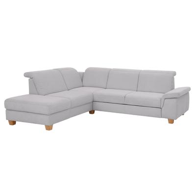 Ecksofa HOME AFFAIRE "Dalia L-Form", silber, B:256cm T:221cm, Luxus-Microfaser Florence (100% Polyester), Luxus-Microfaser weich (90% Polyester, 10% Polyamid), Webstoff (100% Polyester), Sofas, mit Federkernpolsterung, wahlweise mit Bettfunktion,... Image