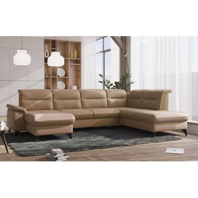 Wohnlandschaft SIT & MORE "Astoria U-Form", braun (macciato), B:329cm H:91cm T:225cm, 100% Polyester, Sofas, wahlweise mit motorischer Relaxfunktion Image