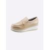 Slipper HEINE, Damen, Gr. 40, beige (sand), Leder, Glattleder, modisch, Schuhe