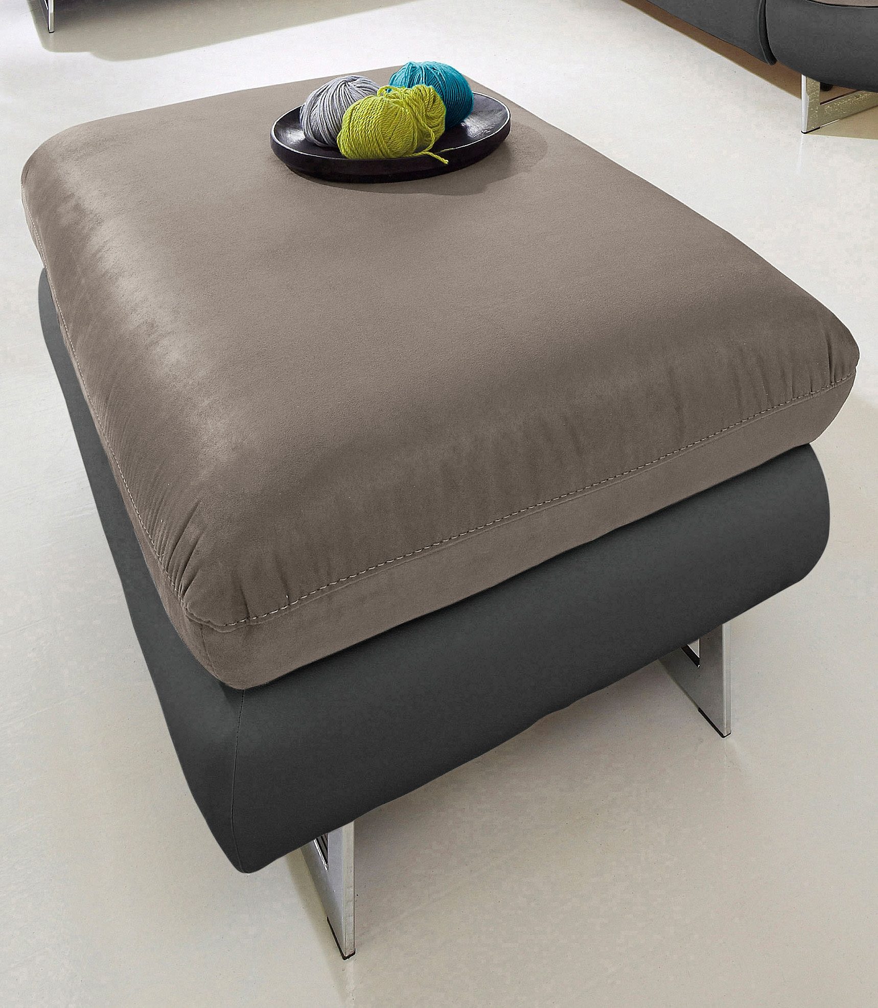 Hocker INOSIGN "Solution", schwarz (schwarz, schlamm), B:98cm H:45cm T:67cm, Hocker, Lederhocker Polsterhocker