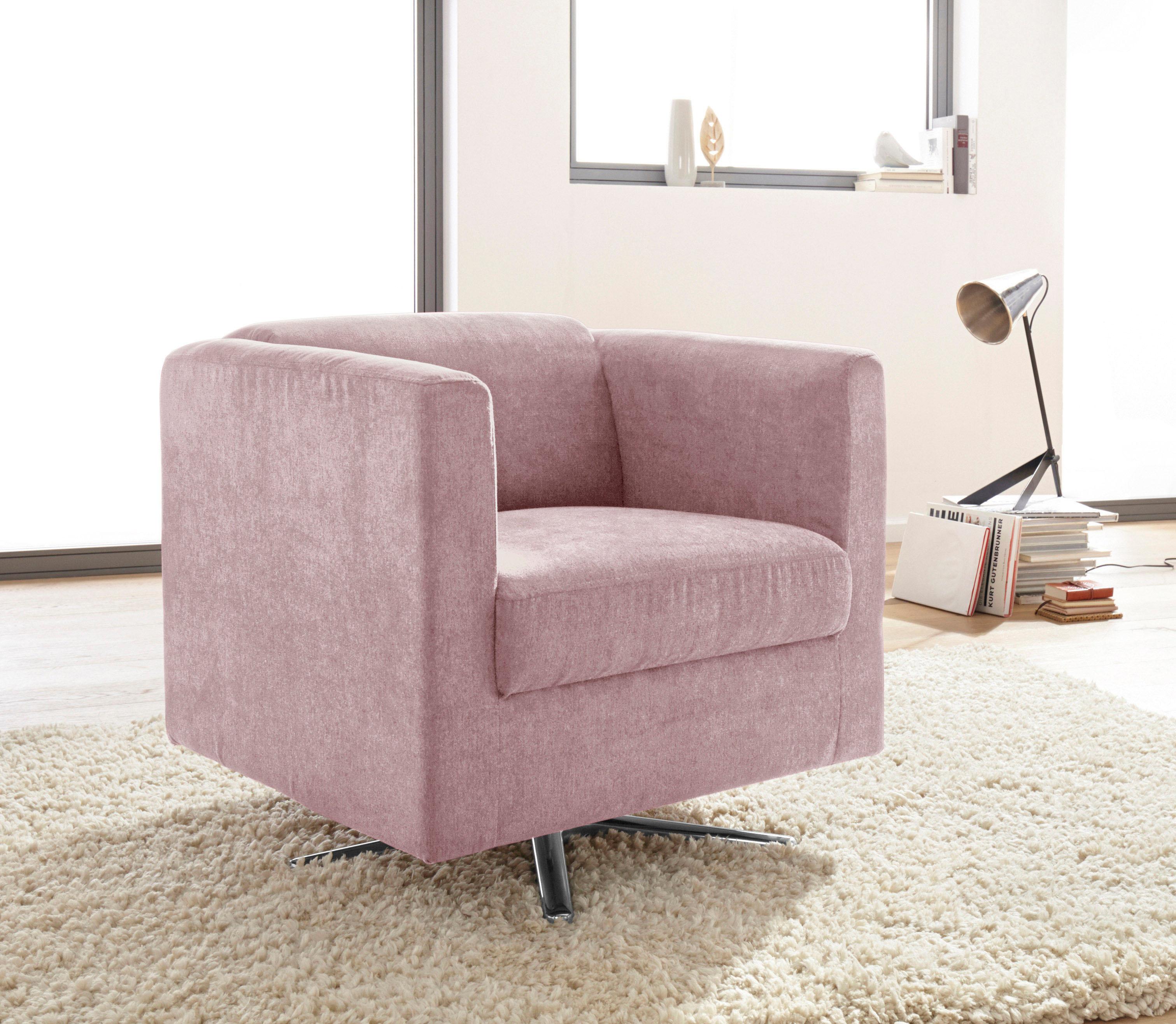 Sessel INOSIGN "Bob Drehsessel, Clubsessel und Cocktailsessel - alles passt", rosa (flamingo), B:72cm H:71cm T:75cm, Feinstruktur weich (92% Polyester, 8% Nylon);Struktur fein ( 100% Polyester);Struktur (30% Polyester, 70% Polyacryl);Struktur grob...