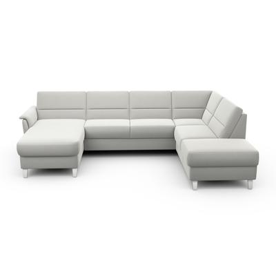 Wohnlandschaft SIT & MORE "Palmera U-Form", silber, B:308cm H:89cm T:212cm, 100% Polyester, Sofas, Federkern, wahlweise mit Bettfunktion und mit/ohne Stauraum Image