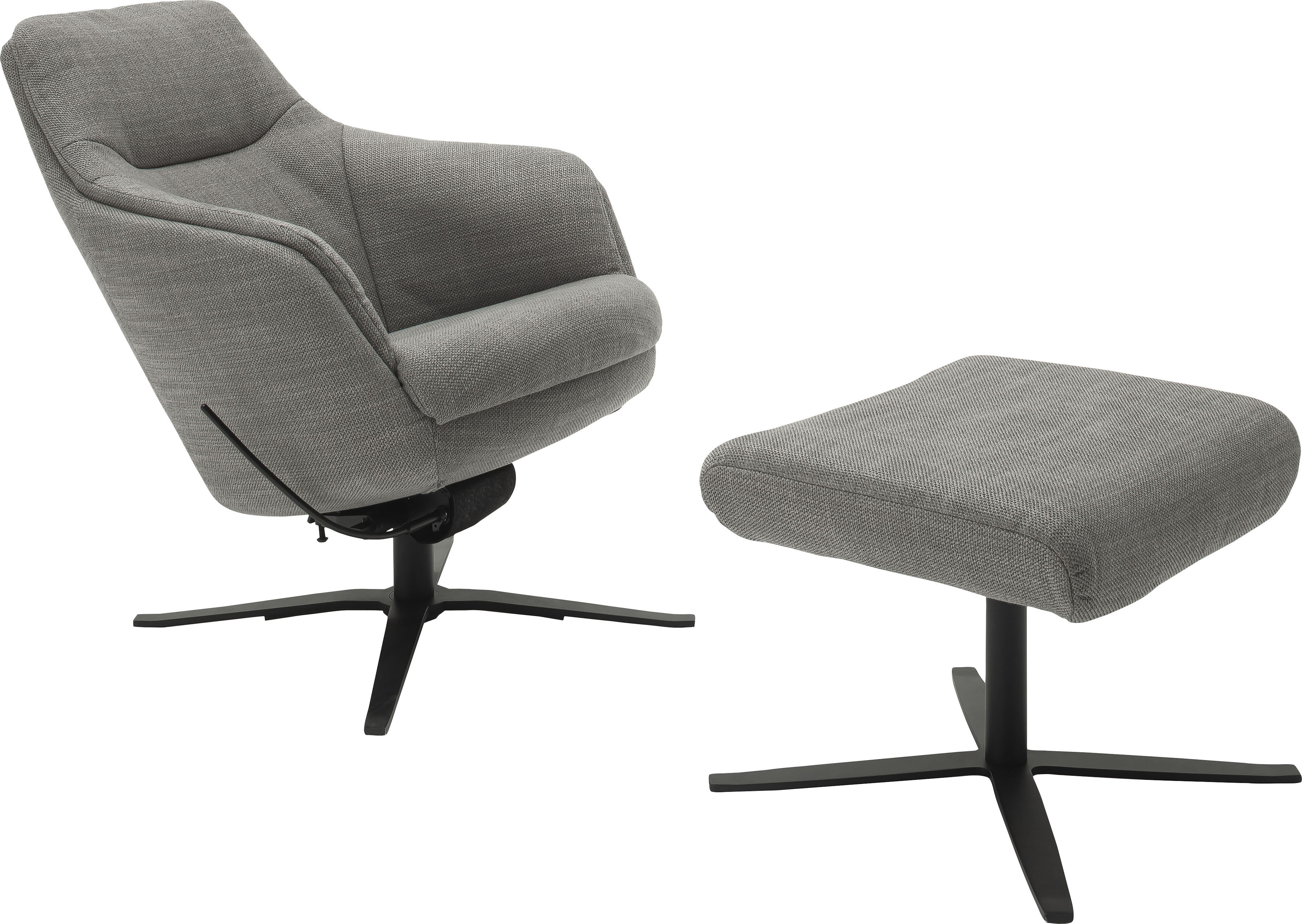 Drehsessel "Sky Sessel bequemer Loungesessel mit tollem Sitzkomfort", grau (anthrazit), B:75cm H:99cm T:85cm, 100% Polyester, SCHÖNER WOHNEN-KOLLEKTION, Sessel, wahlweise mit Wippfunktion für noch mehr Wohlfühlkomfort