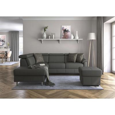 Ecksofa SIT & MORE "Freetown L-Form", grau (graphite), B:252cm H:84cm T:216cm, Sofas, inklusive Kopfteilverstellung und komfortablem Federkern Image