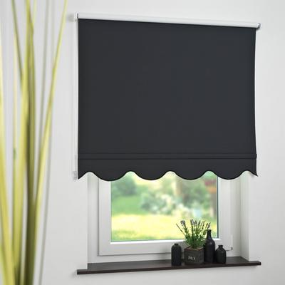 Seitenzugrollo LIEDECO Gr. 2, schwarz, B:72cm H:180cm, Polyester, Rollos, Volantrollo - Volant Klassik, Fixmaß Image