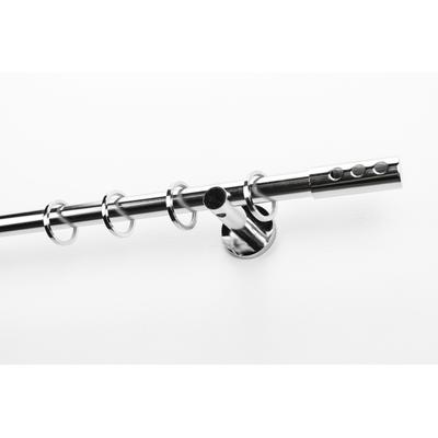 Gardinenstange GARESA "EASY", grau (chromfarben), B:64cm L:510cm Ø:20mm, Aluminium, Gardinenstangen, Vorhanggarnitur, verlängerbar, Endk. mit 3 Löcher, Alu, m. Ringe Image