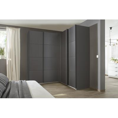 Schwebetürenschrank RAUCH "Quadra", grau (graumetallic), B:181cm H:229cm T:187cm, Holzwerkstoff, Schränke, Eckschrank inkl. Türendämpfer Image
