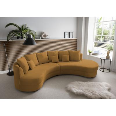 Ecksofa INOSIGN "Limoncello organische Formensprache, OTTOs Choice, L-Form", gold, B:287cm H:76cm T:160cm, 100% Polyester, Sofas, ergonomische Form Image