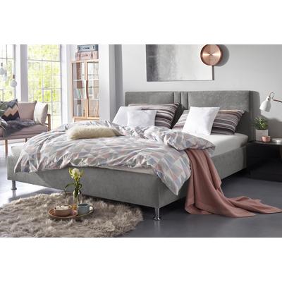 Polsterbett "Elba", grau (anthrazit), B:170cm L:210cm, Bezug Bett: Microfaser (100% Polyester) oder Strukturstoff (77% Polyester, 23% Viskose), Bonnell-Federkernmatratze: 51% Polypropylen, 39% Polyester und 10% Baumwolle, Kaltschaummatratze: 100%... Image