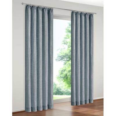 Vorhang WIRTH "Holmsund 288g/qm" Gr. 3, blau (eisblau), B:132cm H:180cm, Chenille, Polyacryl, Gardinen Image