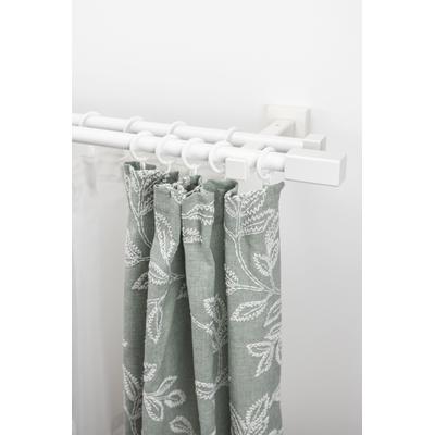 Gardinenstange GARESA "CUBUS", weiß, L:350cm Ø:20mm, Metall, Holzwerkstoff, Gardinenstangen, Vorhanggarnitur, verlängerbar, Endknopf eckig, mit Ringe Image