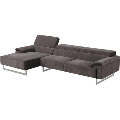 Ecksofa EGOITALIANO "Malika, edel und bequem, Designsofa mit hochwertigen Bezügen, L-Form", grau (smoke), B:287cm H:94cm T:165cm, Luxus-Micofaser Lederoptik (100% Polyester) ist ein neues technisches Gewebe mit einem visuellen und taktilen Aspekt,... Image