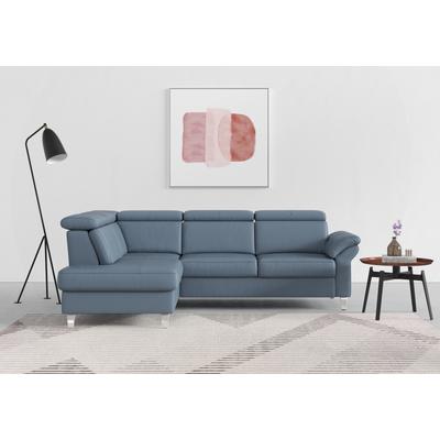 Ecksofa SIT & MORE "Arngast L-Form", bunt (graublau), B:245cm H:84cm T:194cm, Sofas, inklusive Kopfteilverstellung und Federkern Image