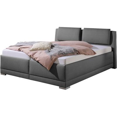 Polsterbett MAINTAL "Oderzo", grau (anthrazit), B:192cm L:230cm, Struktur (100% Polyester), Betten, inkl. Bettkasten, Kopfteilverstellung, Matratzen in H2 oder H3 wählbar, Topseller Image