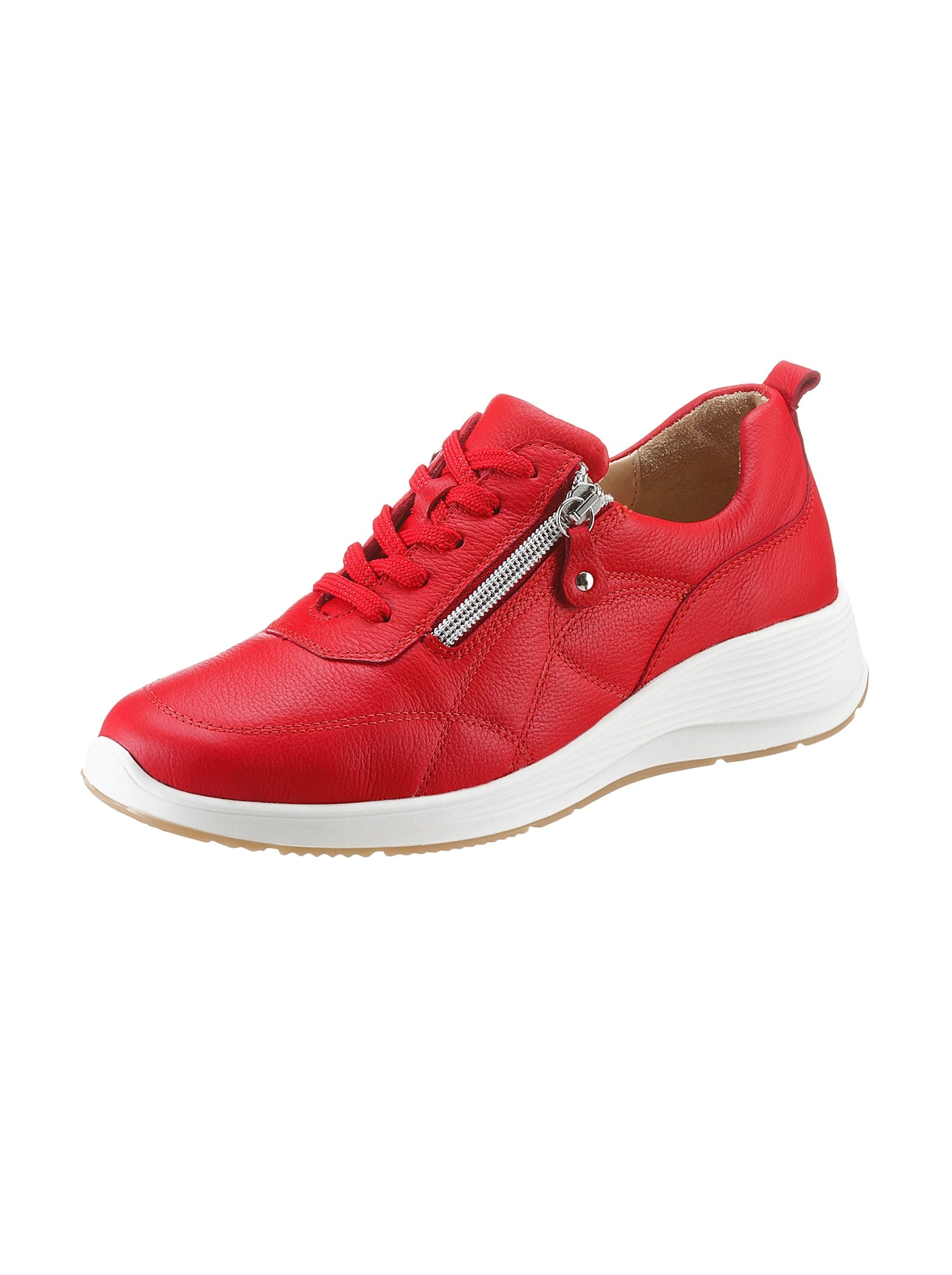 Schnürschuh WALDLÄUFER, Damen, Gr. 7.5, rot, Glattleder, Sportlich, Schuhe
