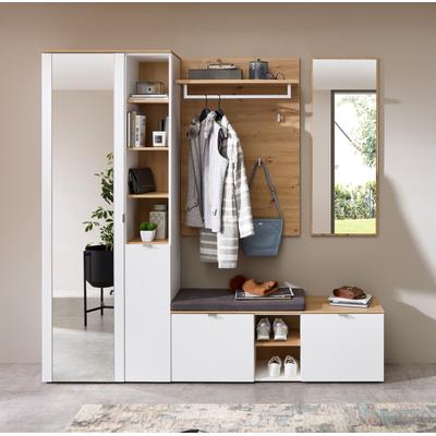 Garderoben-Set INNOSTYLE "Bari Garderobenprogarmm, BxHxT 206x202x38 cm", weiß (weiß, artisan eiche), B:206cm H:202cm T:38cm, Holzwerkstoff, MDF, Spanplatte, Kastenmöbel-Sets, Besteht aus 4 Typen Image