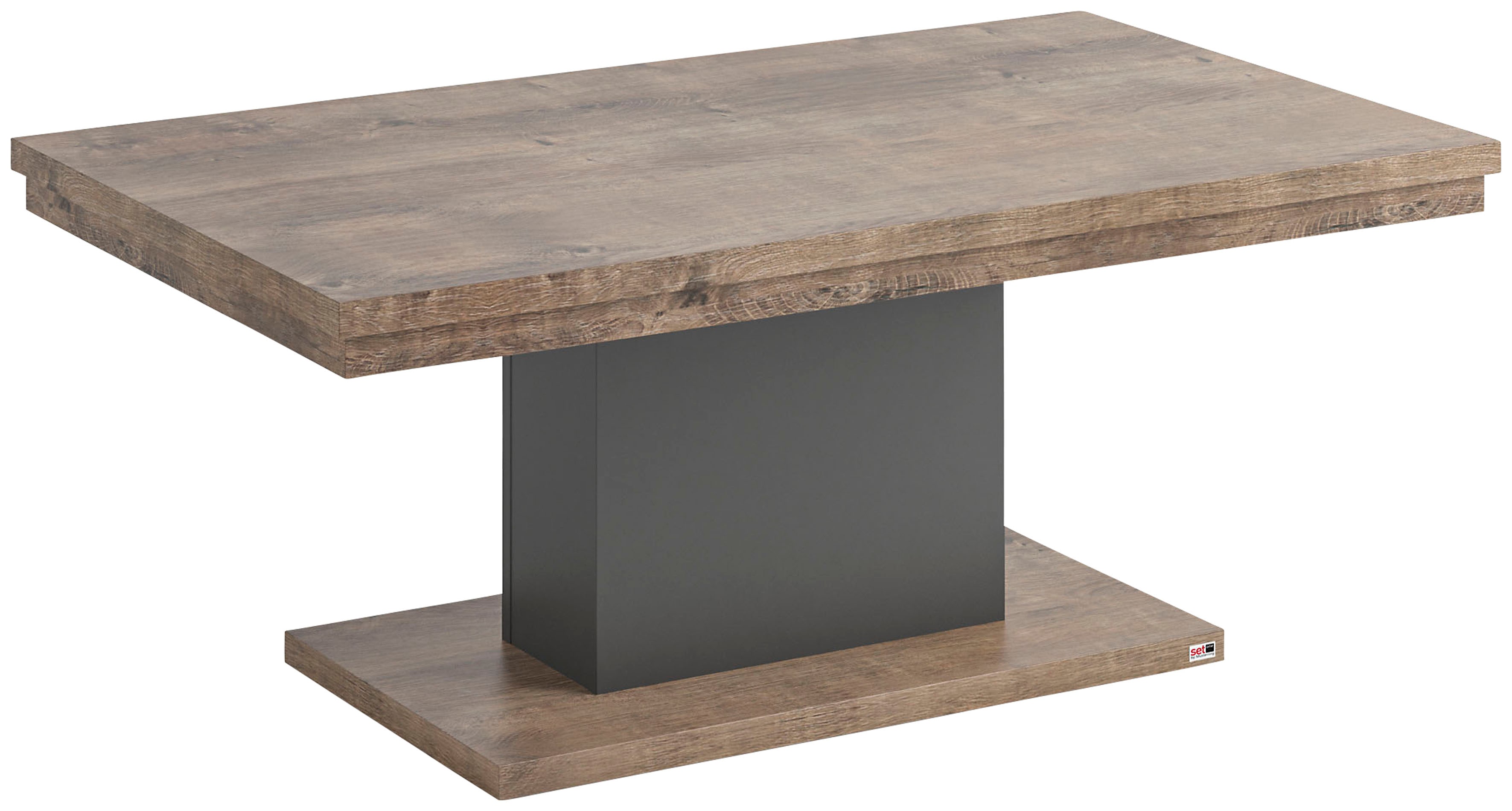 Couchtisch "Lancaster", grau (grau mit eiche ribbeck, grau, eiche ribbeck cognac), B:110cm H:45cm T:65cm, SET ONE BY MUSTERRING, Tische, Wahlweise in 2 Farben, Maße (BxHxT in cm) 110 x 45 x 65 cm