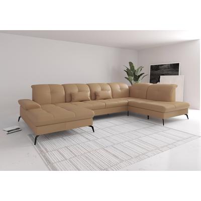 Wohnlandschaft SIT & MORE "Amica, U-Form, inkl. Sitztiefenverstellung und Armteilverstellung", braun (cappuccino), B:357cm H:90cm T:231cm, Sofas, wahlweise mit Kopfteilverstellung, Bettfunktion und Bettkasten Image
