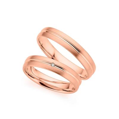 Trauring PHÖNIX "Schmuck Geschenk Gold 333 Trauring Ehering LIEBE versch. Varianten" Gr. 64, rosa (roségoldfarben), Fingerringe, 64, ohne Brillant, Roségold 333, 4,0mm, Rosu00e9gold 333, Made in Germany, wahlweise mit oder ohne Brillant Image