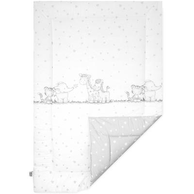 Krabbeldecke JULIUS ZÖLLNER "Dschungelbande", weiß (dschungelbande), B:95cm L:135cm, Baumwolle, Wohndecken, Made in Germany Image